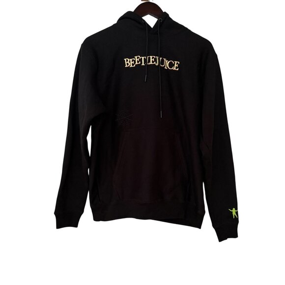 NWT Beetlejuice Black Graphic Movie Collage Pullover Hoodie Size Small - Picture 3 of 8